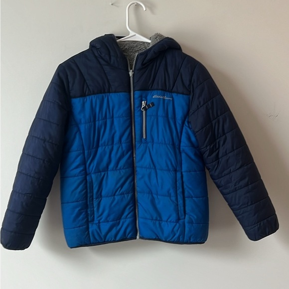 Eddie Bauer Fleece Lined Puffer Jacket - Size Youth XL (10/12) - Picture 2 of 14